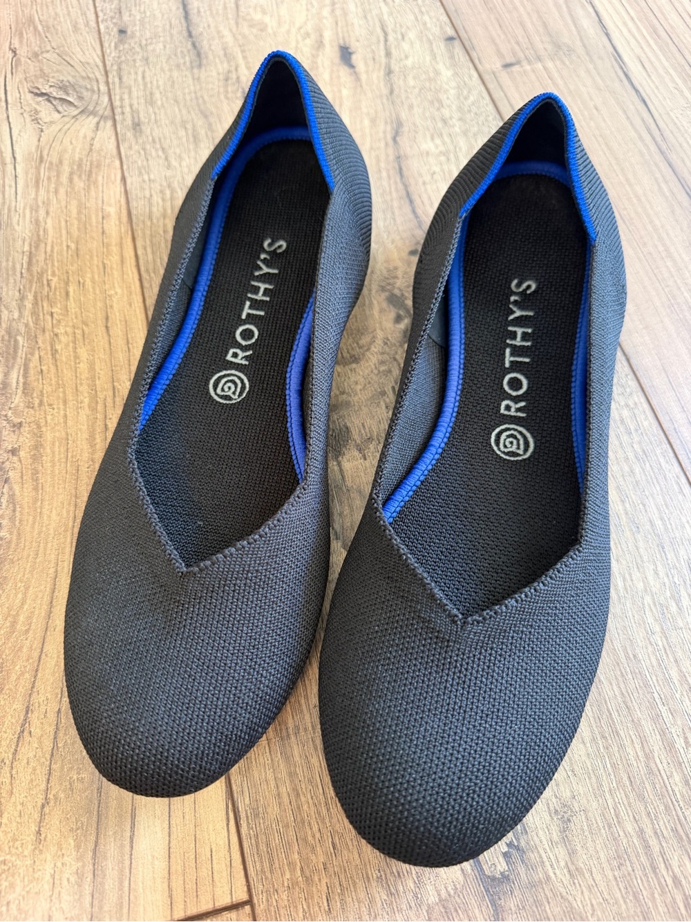 Rothy's The Flat Black Solid Knit Flat Shoes Women's Size 10 US (EU 41) EUC
